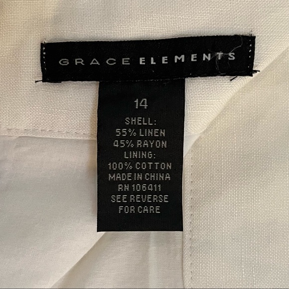 White buttoned long mid-calf length midi skirt cotton blend and linen plus size - Picture 7 of 12